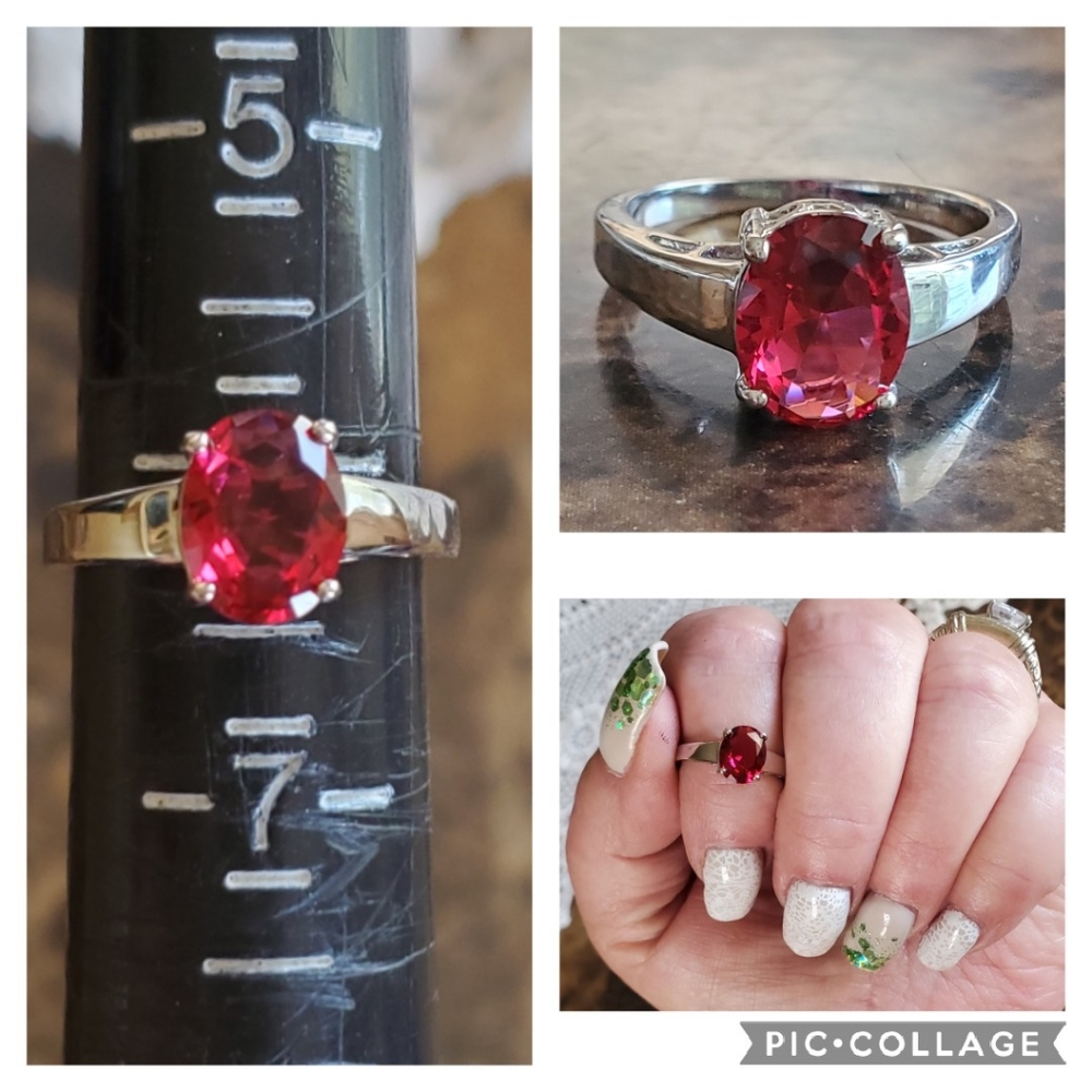 Genuine 2ct Ruby Solitaire Ring Size 6 - image 7